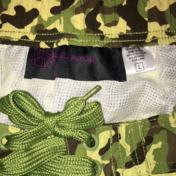 Bleu royale camouflage swim trunks - Picture 7 of 7